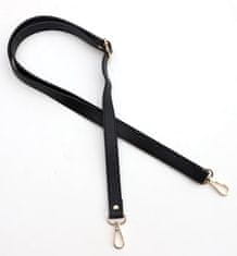 Camerazar Nastavljiv trak za torbico iz ekološke usnje, črna, največja dolžina 120 cm