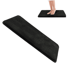 Camerazar Črna kopalniška preproga s protizdrsno gumo in absorpcijsko peno, gladek vzorec, 40x60 cm