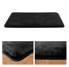 Camerazar Črna kopalniška preproga s protizdrsno gumo in absorpcijsko peno, gladek vzorec, 40x60 cm