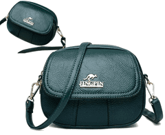 Camerazar Elegantna ženska torba čez ramo iz ekokože, zelena, 20x15x9 cm