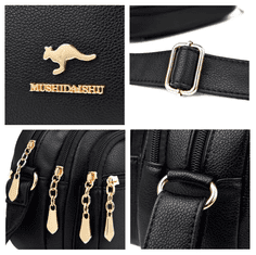 Camerazar Prostrana ženska torba iz trde ekokože z nastavljivim trakom in zlatim okovjem, 22x17x8 cm