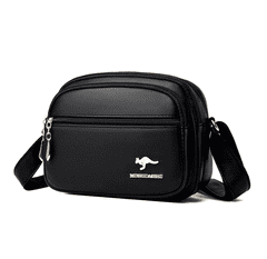 Camerazar Prostrana ženska torba iz trde ekokože z nastavljivim trakom in zlatim okovjem, 22x17x8 cm