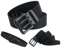 Camerazar Taktični vojaški pas SURVIVAL Unisex, črn, iz polipropilena in najlona, dolžina 120 cm - širina 3,8 cm