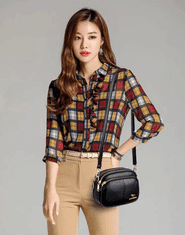 Camerazar Elegantna ženska torba čez ramo iz trde ekokože, z zlatimi okovi, dimenzij 20x14x9 cm