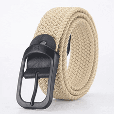 Camerazar Unisex elastični pas brez lukenj, črna sponka, dolžina 120 cm, material: poliester in ekokoža