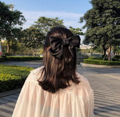 Camerazar Elegantna velika satenska obleka za lase z avtomatsko sponko, 20 cm, sijoča površina