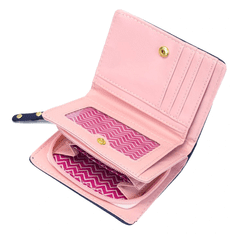 Camerazar Elegantna ženska denarnica z mačjim vzorom, črna ekokoža, 12x9x3 cm