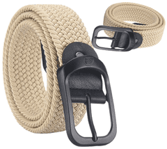 Camerazar Unisex elastični pas brez lukenj, črna sponka, dolžina 120 cm, material: poliester in ekokoža