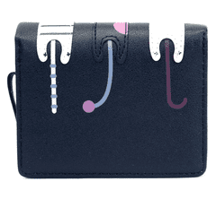 Camerazar Elegantna ženska denarnica z mačjim vzorom, črna ekokoža, 12x9x3 cm