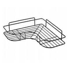 Flamenco Mystique Kotnični regal za kopalnico z organizatorjem, črn, iz plastike in kovine, 36x12x6 cm