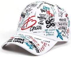 Camerazar Unisex kapa s grafitnim jezikom, barvni slogan, regulacija na dolgem traku, obseg 56-60 cm