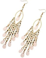 Camerazar Damski boho uhani z orientalnim obeskom, beli, kovinski, dolžina 12,8 cm