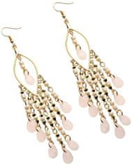 Camerazar Damski boho uhani z orientalnim obeskom, beli, kovinski, dolžina 12,8 cm