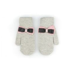 Flamenco Mystique Tople rokavice z mašo, siva, 30% bombaž 70% akril, 22x9.5 cm