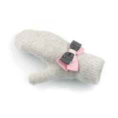 Flamenco Mystique Tople rokavice z mašo, siva, 30% bombaž 70% akril, 22x9.5 cm