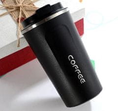 Camerazar Termoska za kavo COFFEE hermetična, kirurška jeklena in trda plastika, 510 ml, 17 cm višina