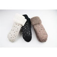 Flamenco Mystique Tople bežne rokavice z biseri in ovčjo kožo, 30% volna in 70% akrila