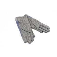 Flamenco Mystique Elegantne tople vezenine rokavice, siva, 65% poliestra, 30% bombaž, 5% elastan