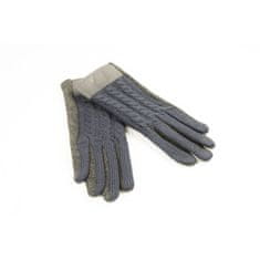 Flamenco Mystique Elegantne tople vezenine rokavice, siva, 65% poliestra, 30% bombaž, 5% elastan