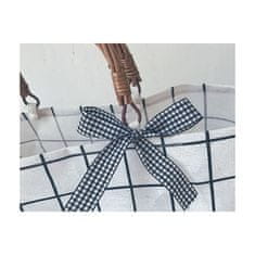 Flamenco Mystique Pletena torbica T199WZ2, barva kamel s karirasto bežna tkanina, dimenzije 41x38x18 cm