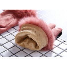 Flamenco Mystique Elegantne Rokavice z Resicami, Siva, Umetno Krzno, 22 cm x 9,5 cm