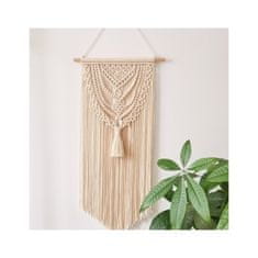 Flamenco Mystique Makramejski Zaves na Steno Boho Stil, 5mm Bombažna Vrvica, 41x80 cm