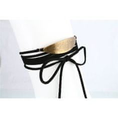 Flamenco Mystique Ogrlica Choker N488, Sijajna, Usnje, Dolžina 115 cm