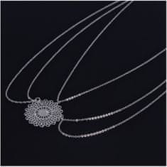 Flamenco Mystique Boho diadem s okrasnim Tikka, srebrna roseta, zlata barva