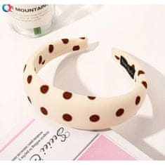 Flamenco Mystique Čelna kapa Creamy Dots, Obseg 44 cm, Premer 13,5 cm, Širina 4 cm
