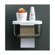 Flamenco Mystique Organizator za toaletni papir s polovicom, bel, plastičen, 21,5x13x13 cm