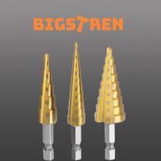 BIGSTREN Set stožčastih svrdlov - 3 kos