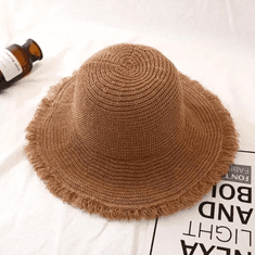Camerazar Elegantna damska boho slamnata kapa za plažo - bežna barva, velikost M