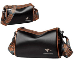 Camerazar Elegantna črna usnjena ženska torbica čez ramo postbag