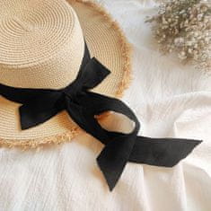 Flamenco Mystique Stylna poletna plažna slamnata klobuk za ženske z mašno CZ49