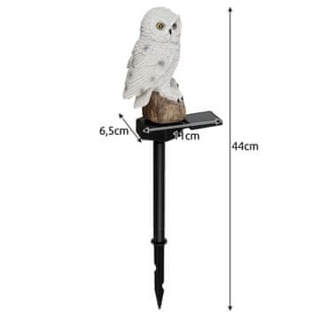 LAMPA GARDLOV Solarna vrtna svetilka - sova z senzorjem mraka, 44 cm