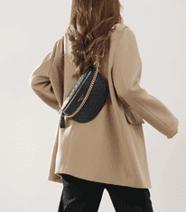 Camerazar Črna usnjena prešita crossbody torba z verižnim pasom