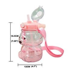 Flamenco Mystique Ružna steklenica za vodo z ročajem SWEET BEAR 1000 ML BD27