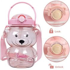Flamenco Mystique Ružna steklenica za vodo z ročajem SWEET BEAR 1000 ML BD27