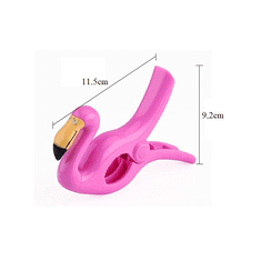 Flamenco Mystique Klip za brisače s flamingom, 11,5 cm za plažo, 2 kosi