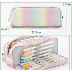 Flamenco Mystique Velik velik multifunkcijski pencil case tri komore duga PR02