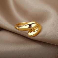 Camerazar Zlat prsten za kirurgijo 18 mm iz jekla 316L z robustno kapljico