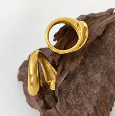 Camerazar Zlat prsten za kirurgijo 18 mm iz jekla 316L z robustno kapljico