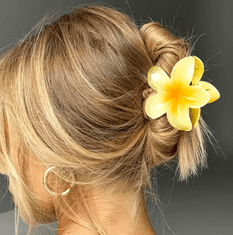 Camerazar Kombinacija 3 zatičev za lase z rožnatim motivom - rumene plažne