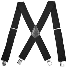 Camerazar Elastične široke črne moške suspenderje močne za elegantne hlače
