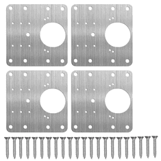 Camerazar Splet 4 ploščic za popravilo tečajev 9x9 cm za pohištvena vrata