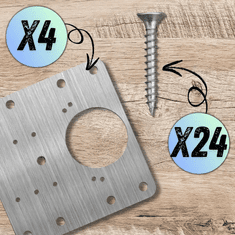 Camerazar Splet 4 ploščic za popravilo tečajev 9x9 cm za pohištvena vrata