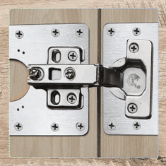 Camerazar Splet 4 ploščic za popravilo tečajev 9x9 cm za pohištvena vrata