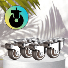 Camerazar Sklop 4 kolesa z gumene s zavornim mehanizmom