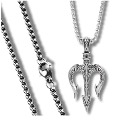 Camerazar Nordijski amulet vikinga s Poseidonovim tridentom iz kirurškega jekla