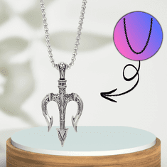 Camerazar Nordijski amulet vikinga s Poseidonovim tridentom iz kirurškega jekla